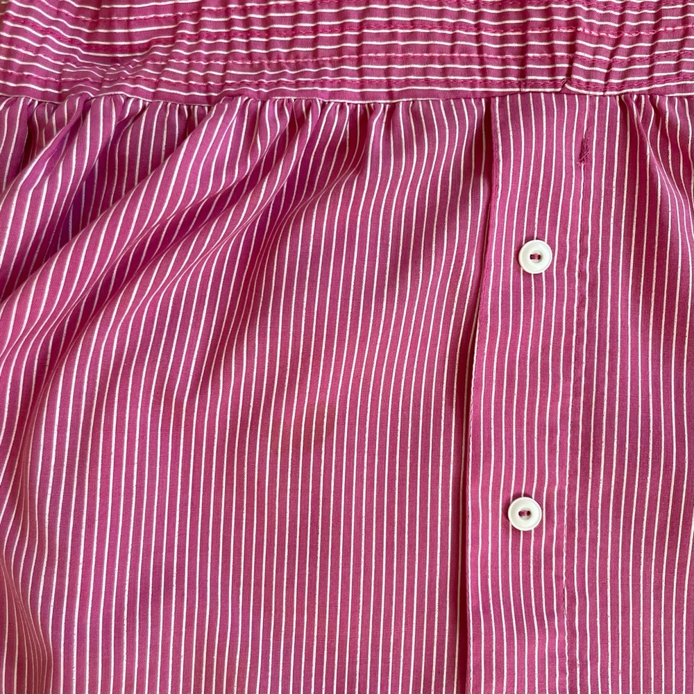 Vintage Oversized Striped Button Down Top Shirt Dress Nautical red pink white - Picture 5 of 10